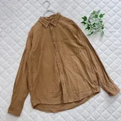 チャオパニックティピー【M】シャツ　 ボタンダウン 長袖　ブラウン　春秋