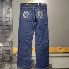 BBC宇宙飛行士刺繍ダークデニムストレートパンツ - メルカリ