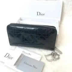 美品✨ディオール＊Lady Dior＊ロータスウォレット＊カナージュ ブラックのサムネイル