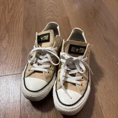 コンバース オールスタースニーカー　ベージュ　金