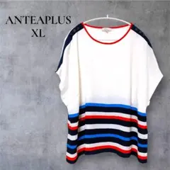 人気 ANTEAPLUS【XL】ストライプ柄 半袖シャツ 大きめサイズ ドルマン