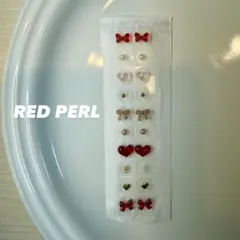 当日発送！耳つぼジュエリー20粒　red&perl