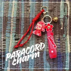 【パラコード】サクラ 赤 SKULLPANDAキーホルダー