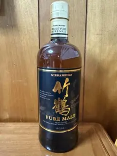 ニッカ ウイスキー 竹鶴ピュアモルト 旧ラベル 黒ラベル 700ml 未開栓