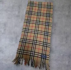 【Burberry】 チェック柄カシミヤマフラー