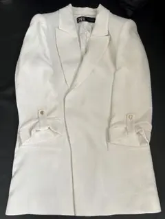 ZARA テーラードジャケット ホワイト Sサイズのサムネイル
