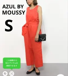 AZUL BY MOUSSY アズール／リネン混オールインワン オレンジ Sのサムネイル