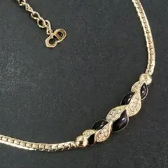 Christian Dior ディオール ネックレス ヴィンテージ 黒 ゴールドのサムネイル
