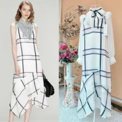 【新品タグ付き✨】　グレースコンチネンタル　チェックスリップワンピース