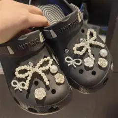 ジビッツ リボン パール　 クロックス ハート スター サンダル アクセサリー