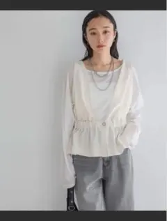 JEANASIS ジーナシス チェックジャガードペプラム 新品未使用 今季新作