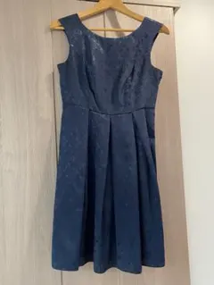 ネイビー Aラインドレス レースアップ