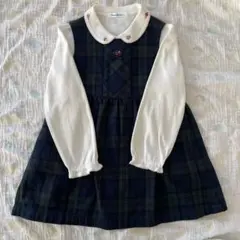 familiar チェック柄ワンピース&ブラウス2枚セット100cm