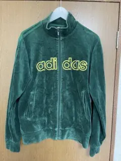 次*く様 adidas トラックジャケット ベロア 万国旗タグ