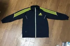 adidas ストライプジャージ 140cm ネイビー/イエロー