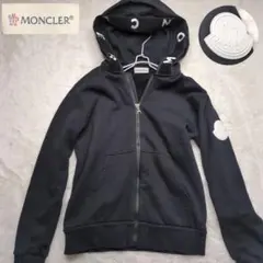 MONCLER ブラック ジップアップパーカー 新品タグ付き - メルカリ