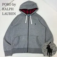 ✨希少デザイン✨　ポロバイラルフローレン　パーカー　ポニー刺繍　チェック　L