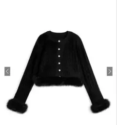 GRL ファーケーブル編みニットカーディガン fu301