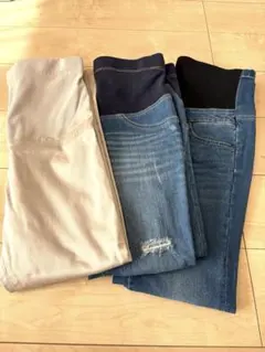 【S-Mサイズ】マタニティ　ジーンズ　パンツ3本まとめ売り