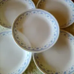 CORELLE 皿 5枚セット ブルーフラワー直径21,5ｃｍのサムネイル