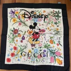 GUCCI スカーフ 大判ハンカチ ミッキー GUCCI グッチ ディズニー コラボ限定 スカーフ ミッキー シルク
