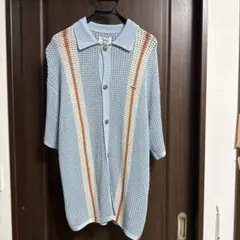 TOWNCRAFT The Fox Collection 半袖ニットシャツ 水色