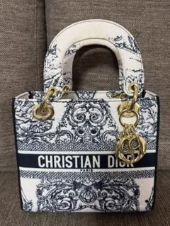 CHRISTIAN DIOR ハンドバッグ ホワイト/ブラック