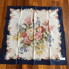 Ralph Lauren 花柄ハンカチ ネイビー 約47cm