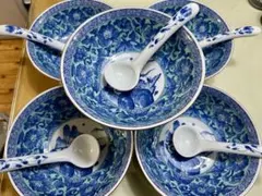 may様専用【61】染付牡丹絵 蓮華 【5】海老文 小鉢 - メルカリ