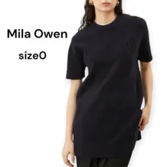 Mila Owen Mモチーフ付ウールブレンド ミニニット ワンピース 0