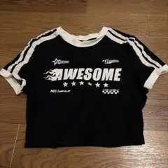 AWESOME ロゴプリント 半袖Tシャツ ブラック