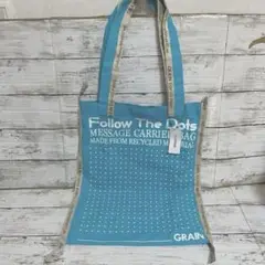 新品　GRAIN トートバッグ　フォローザドッツ　ターコイズ　チャオパニック