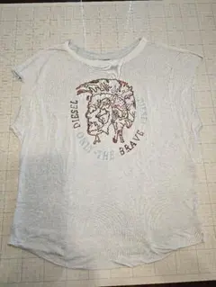 Diesel 半袖Tシャツ 　オーガニックコットン　水色　スパンコール　プリントのサムネイル