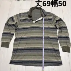 파트리지오 프란체스카 스트라이프 긴소매 폴로 셔츠 L
