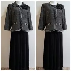 iNFINEつけ襟ツイードジャケットセレモニー/UNIQLOスカートセット