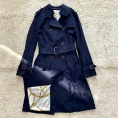 Adam et Rope トレンチコート 38 ネイビー ベルト付　春