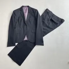 美品 オリヒカ ライム パンツスーツ セットアップ ストライプ ネイビー 総裏