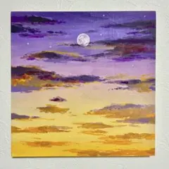 夕映えの海】アクリル画 F3 風景画 絵画 原画 - メルカリ