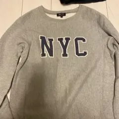 BEMS NYCプリント グレー スウェット M