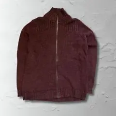 メンズ バーガンディ カーディガン