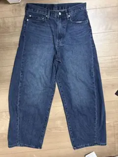 GU バレルレッグジーンズ ブルー メンズ デニム パンツ