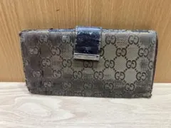 Gucci グッチ GGキャンバス 二つ折り 長財布 ブラウン レディース