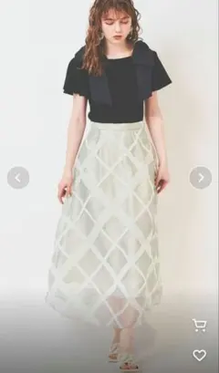 シースルーダイヤモンド柄フレアスカートのサムネイル
