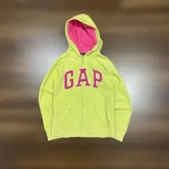だ*？様 00's GAP kids フリースジップパーカー 160 ライムグリ
