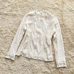 [美品] PAGEBOY レース フリル トップス ホワイトベージュ