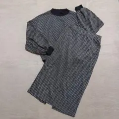 ダイヤ柄プルオーバー　スカート　セットアップ　Mサイズ