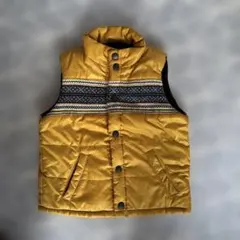 イエロー ダウンベスト ノルディック柄　W