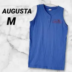AUGUSTA 【M】ブルータンクトップ 刺繍入りコットン100％