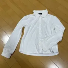 COMME CA ISM 長袖白ポロシャツ　140A