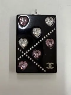 CHANEL シャネル ブラック プレート ハート ストーン ピンク - メルカリ